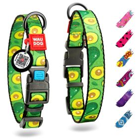Avocado Nylon Dog Collar 12 - 19 inch Neck x 1 inch Wide Adjustable Dog Collar for Large Small Medium Dogs Breakaway Puppy Collars Boy & Girl Dog