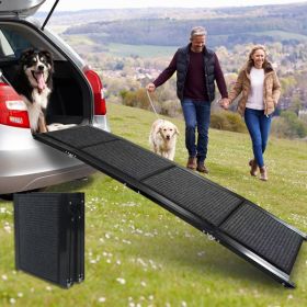 Dog Ramp for Car, 71" Long & 20" Wide Folding Portable Pet Stair Ramp with Non-Slip Rug Surface
